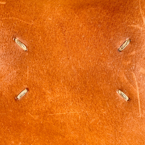 MAISON MARTIN MARGIELA Tan Distressed Calfskin Leather Shoulder Bag