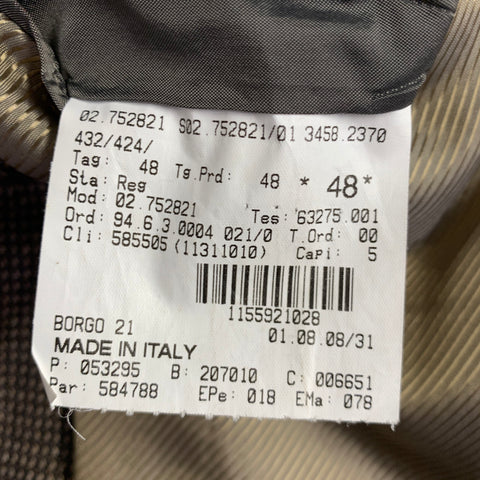GIORGIO ARMANI Size 38 Brown Beige Woven Peak Lapel Sport Coat