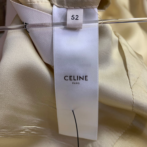 CELINE Size 42 Cream Silk Notch Lapel Sport Coat