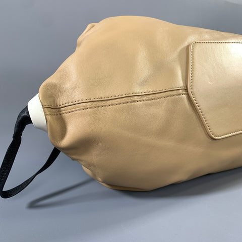 PHILLIP LIM Black Tan Color Block Leather Hobo Bag