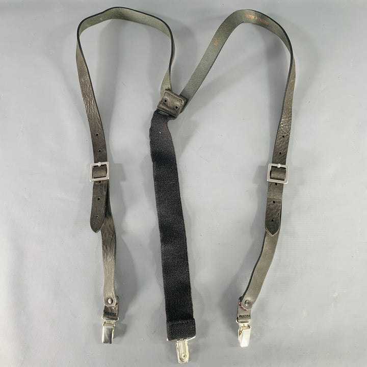 DIESEL BLACK GOLD Black Canvas Leather Suspenders