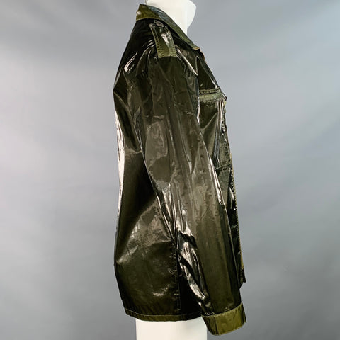 MR & MRS Parka veste vert olive chatoyant en coton mélangé, taille XS