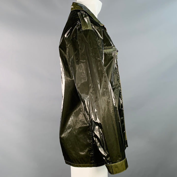 MR & MRS Size XS Green Olive Shimmery Cotton Blend Parka Jacket