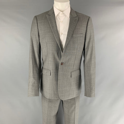 THE KOOPLES Traje gris con solapa de pico de lana con ventana talla 40