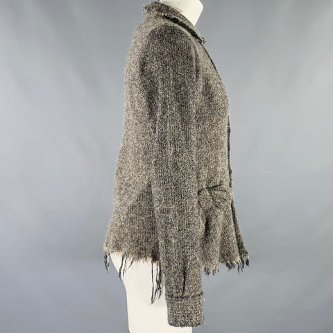 JUNYA WATANABE Size M Brown Tan Rayon Silk Raw Edge Cardigan