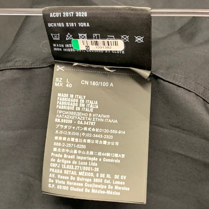 PRADA SS18 Size L James Jean Laser Monkey Black White Graphic Cotton Long Sleeve Shirt