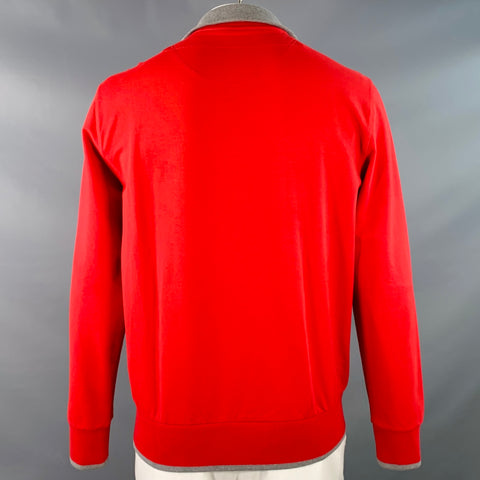AEROPOSTALE Size XXL Red Grey Embellishment Cotton Blend Zip Up Sweatshirt