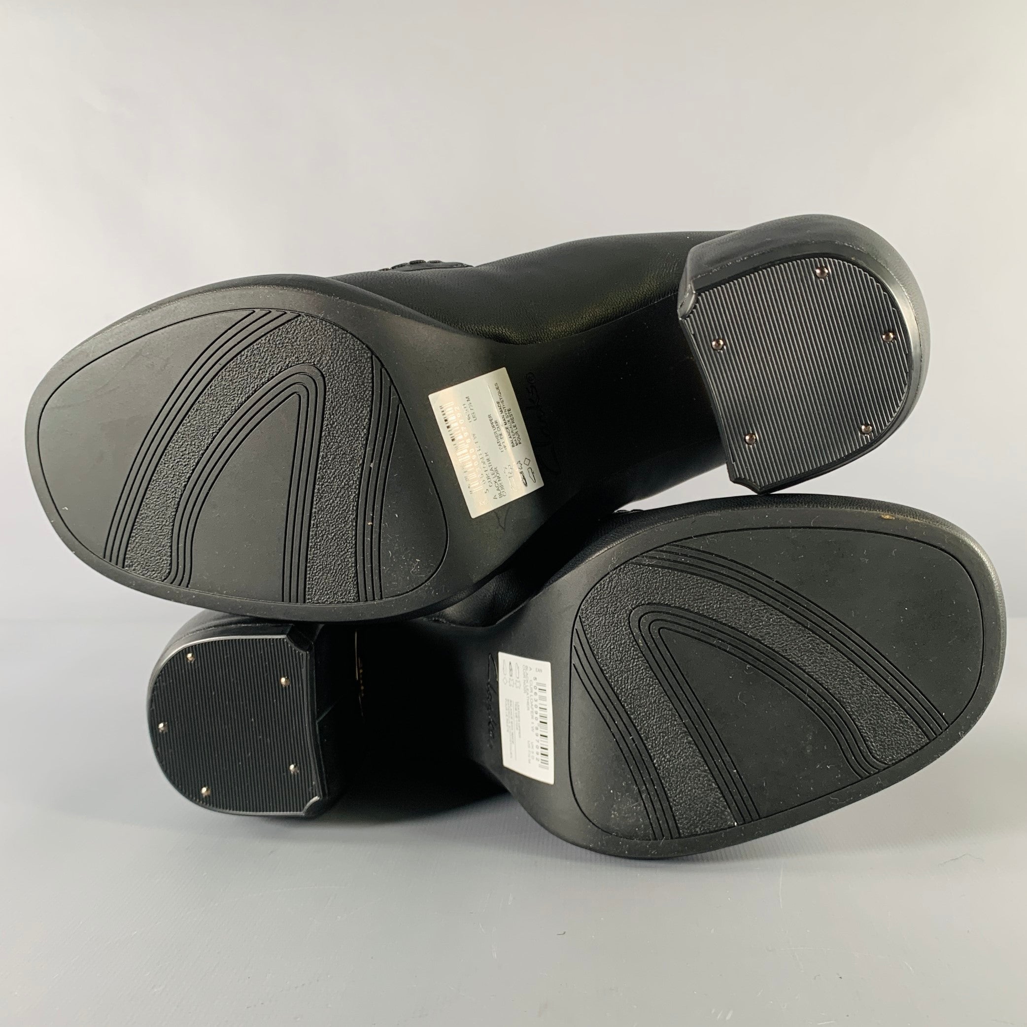 CLARKS x MARTINE ROSE Size 7.5 Black Leather Chunky Heel