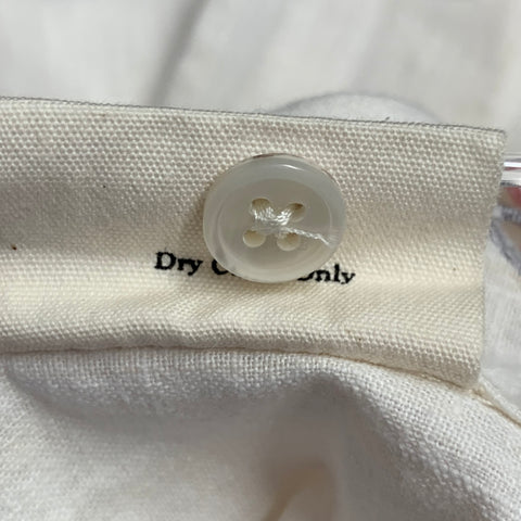 BODE Size S/M Cream Floral Embroidery Linen Two Pockets Long Sleeve Shirt