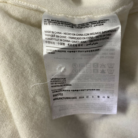 SUIT SUPPLY Size L White Cream Knit Wool Button Up Cardigan