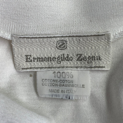 T-shirt blanc en coton à manches courtes ERMENEGILDO ZEGNA Taille M