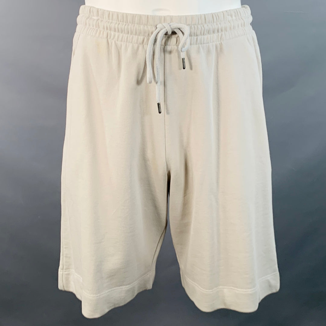 DRIES VAN NOTEN Size L Grey Cotton Drawstring Gym Shorts