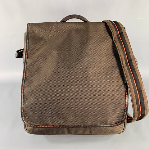 MULHOLLAND Brown Black Canvas Messenger Bag