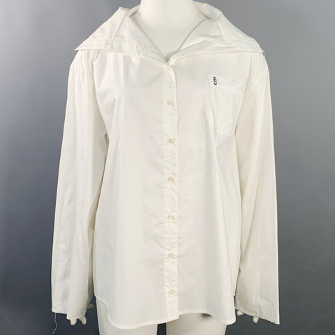 FACON JACMIN Size L White Cotton One Pocket Shirt