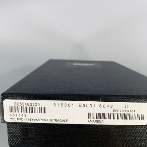 SAINT LAURENT Amarena Burgundy Leather Wallet