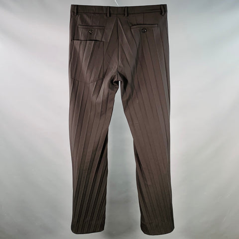 VALENTINO Pantalon plissé noir Taille 36 en mélange polyester et laine vierge