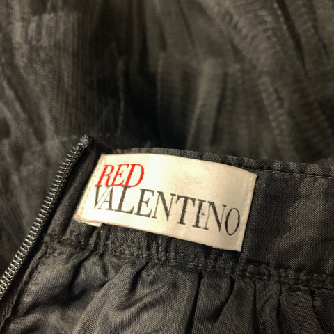 RED VALENTINO Size 2 Black Polyester Tiered Knee Length Skirt