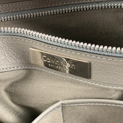 CALVIN KLEIN COLLECTION Grey Leather Travel Bag