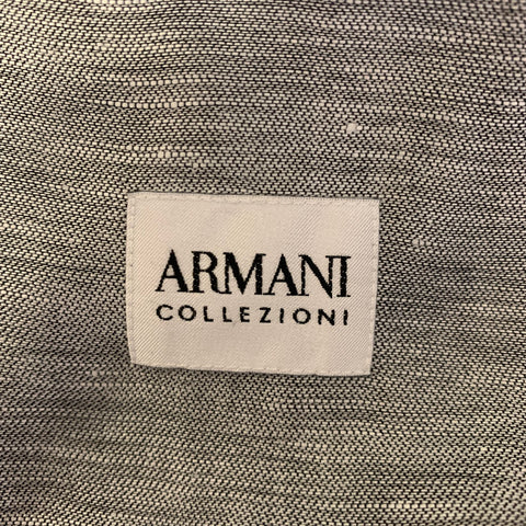 ARMANI COLLEZIONI Size XXL Grey Chambray Short Sleeve Shirt