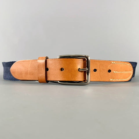 FULLUM&HOLT Size 36 Navy Tan Woven Canvas Belt