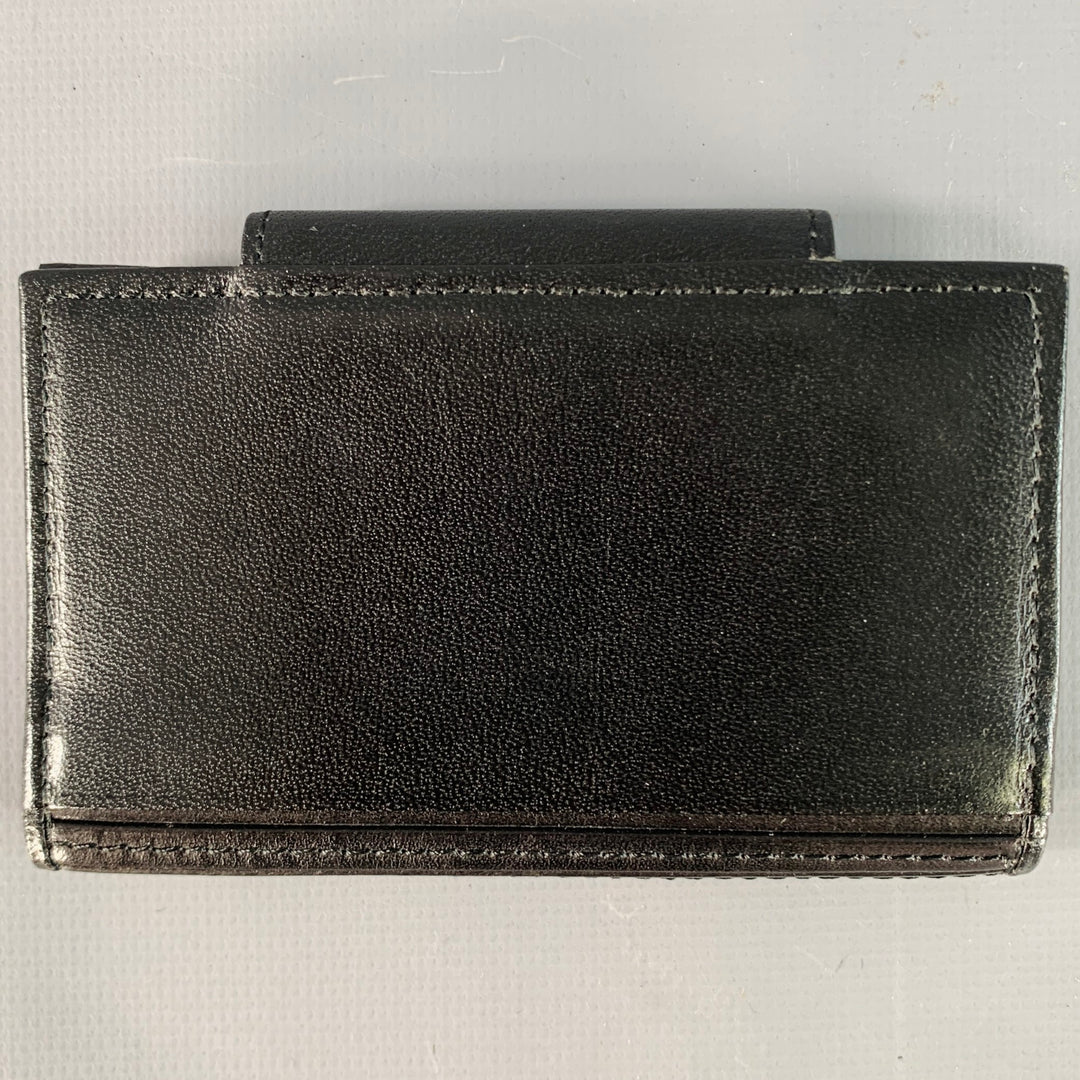 MISSONI Black Ribbed Leather Four Ring Key Holder