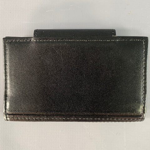 MISSONI Black Ribbed Leather Four Ring Key Holder
