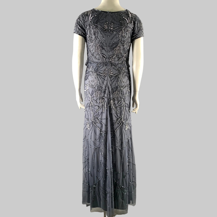 ADRIANNA PAPELL Size L Moonscape Floral Long Cocktail Dress