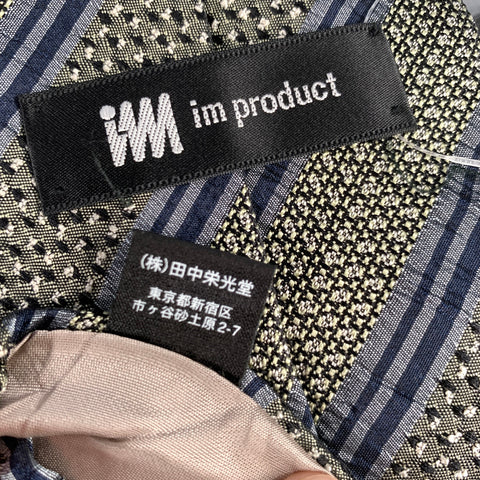 ISSEY MIYAKE Gray Navy Jacquard Silk Tie