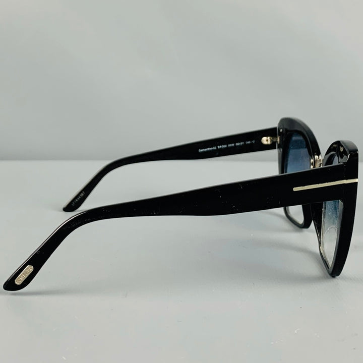 TOM FORD -Samantha-02- Gafas de sol estilo ojos de gato de acetato negro degradado