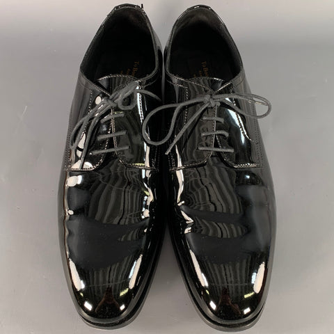 TO BOOT NY Size 12 Black Patent Leather Derby Lace-Up Shoes
