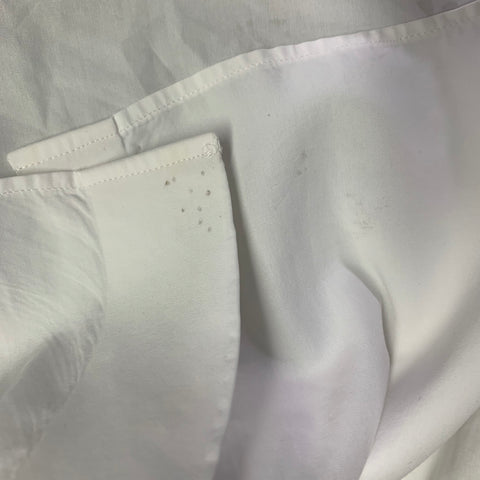 SAKS FIFTH AVENUE Chemise à manches longues, coupe cintrée, en coton blanc, col étalé, Taille XXXL