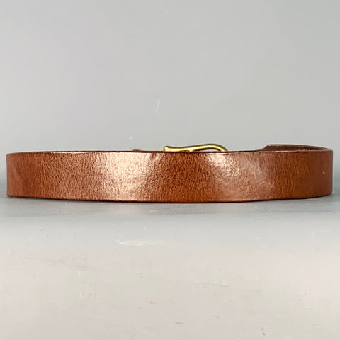 BILLS KHAKIS Size 32 Brown Gold Leather Belt