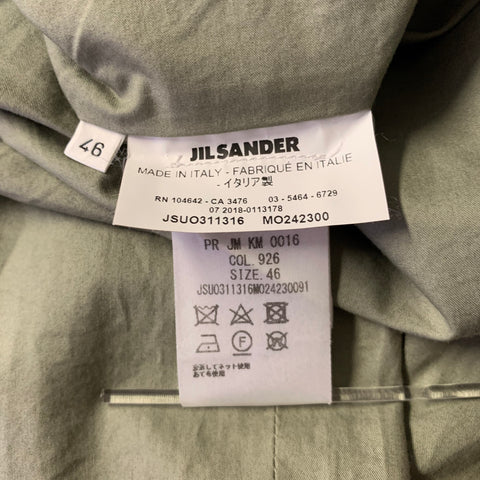 JIL SANDER Size 34 Green Olive Cotton Elastic Waistband Pants