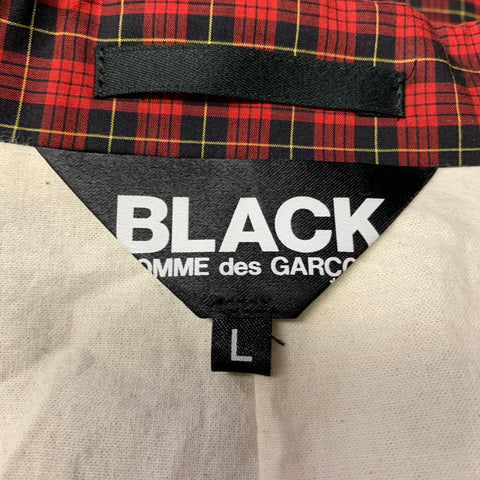 COMME des GARCONS BLACK Chest Size L Red Black & Yellow Plaid Cotton Sport Coat