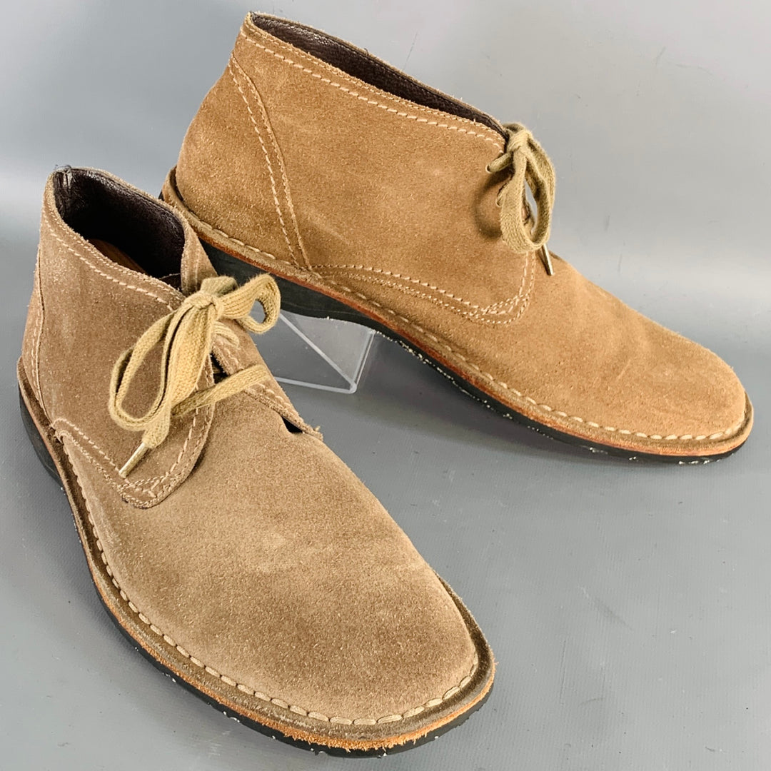 JOHN VARVATOS STAR USA Size 10 Brown Suede Moccasin Lace-Up  display picture 1