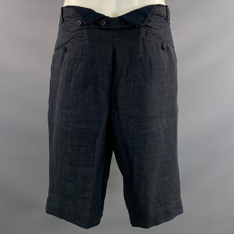 DOCUMENT Size M Navy Linen Shorts