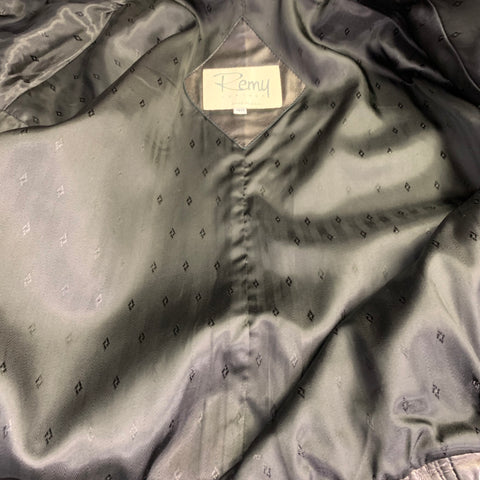 REMY CUIR Taille 40 Blouson en cuir noir zippé à boutons