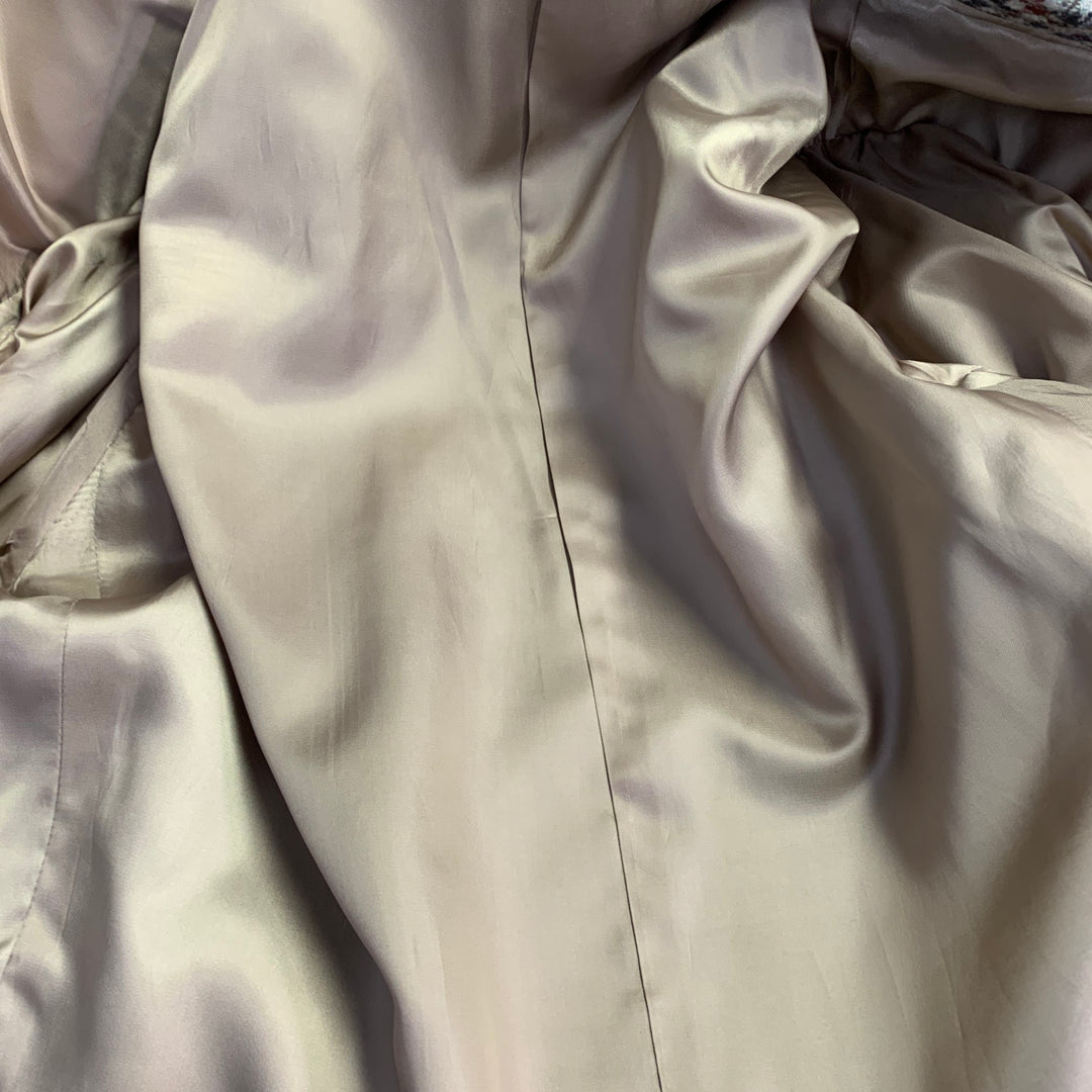 O'CONNELL'S Size 42 Long Beige Red Brown Plaid Virgin Wool Sport Coat