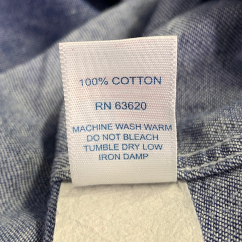 GITMAN BROS Size M Blue Cotton One Pocket Long Sleeve Shirt