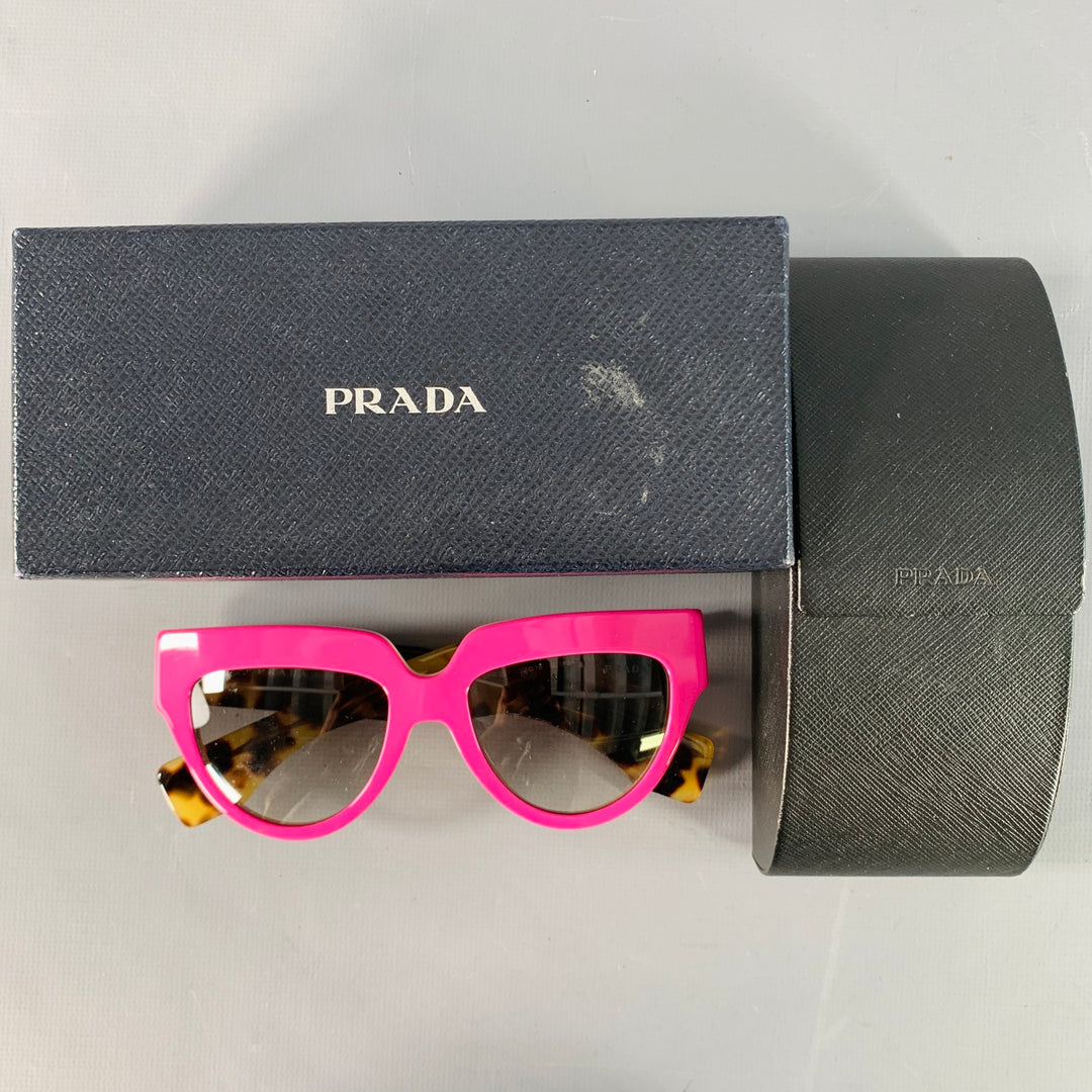 PRADA Poeme Pink Tortoiseshell Acetate Cat Eye Sunglasses