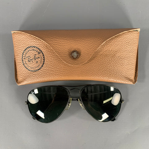 RAY-BAN Black Metal Aviator Sunglasses
