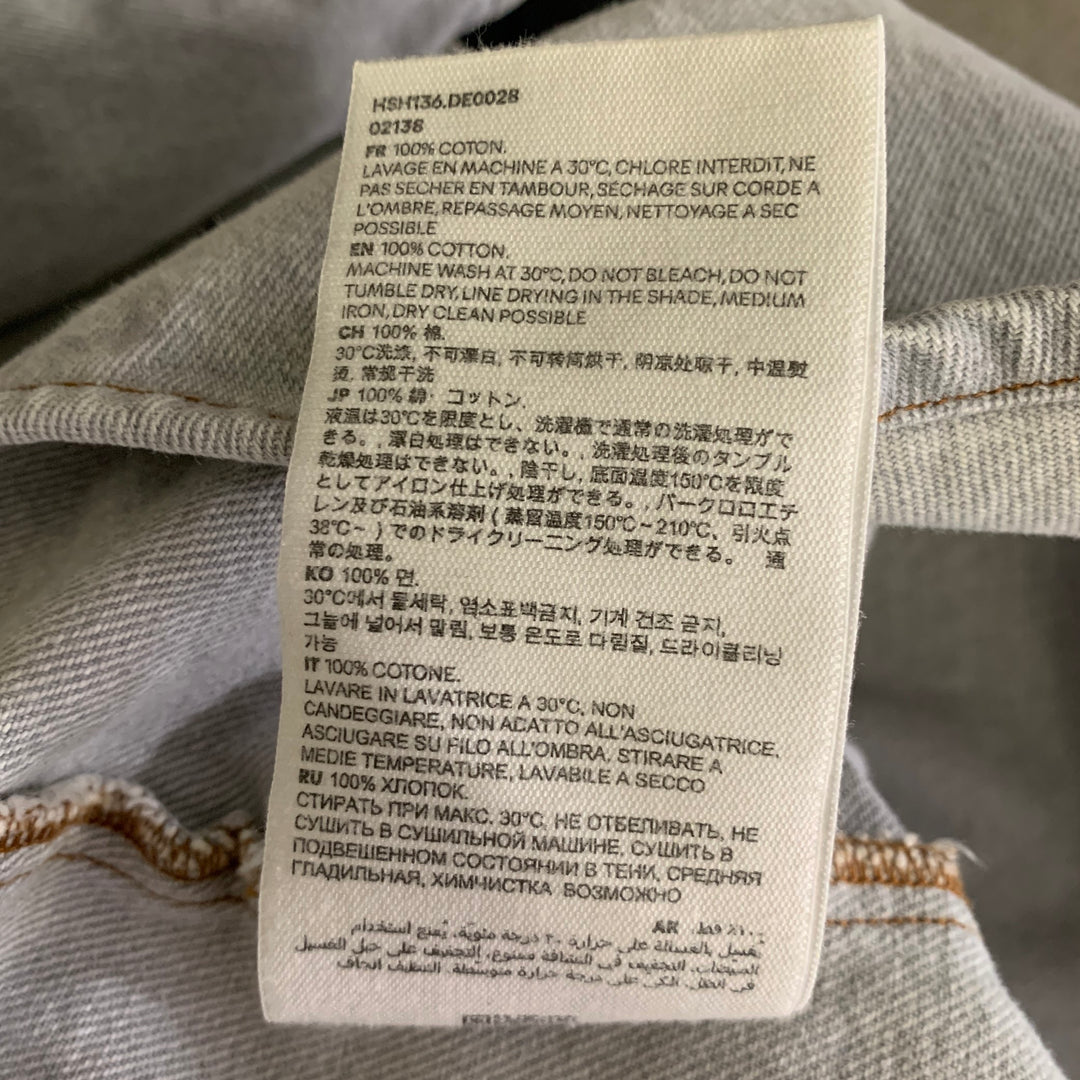 AMI by ALEXANDRE MATTIUSSI Size M Grey Contrast Stitch Cropped Cotton Overshirt