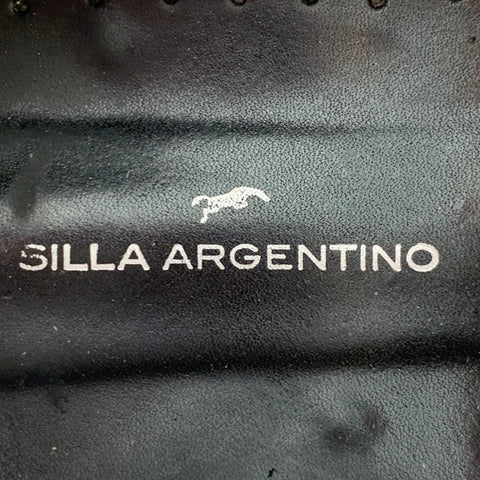 SILLA ARGENTINO Size 11 Black White Perforated Leather Wingtip Oxford Lace-Up Shoes
