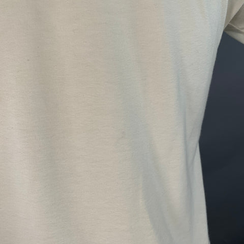 DSQUARED2 Size S White Navy Print Contrast Trim Cotton Henley T-shirt
