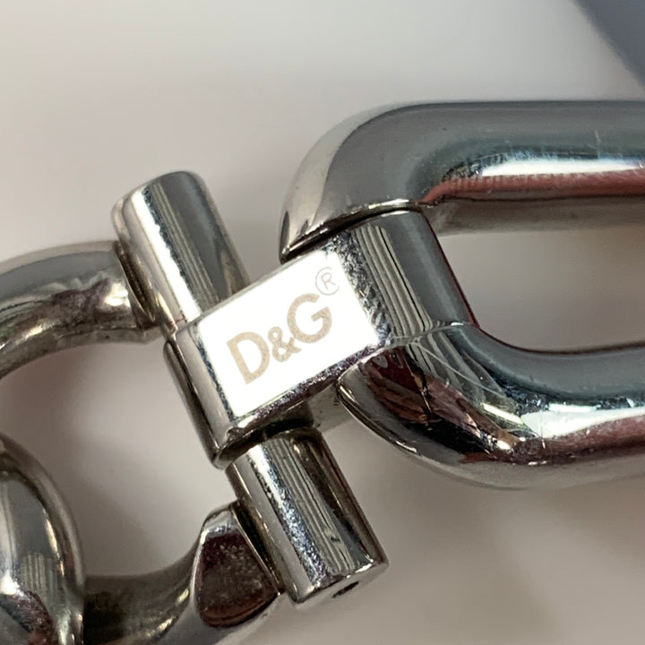 DOLCE & GABBANA Silver Tone Stainless Steel Chunky Chain Bracelet