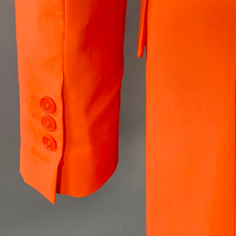 MSGM Size 6 Orange Wool Peak Lapel Jacket Blazer