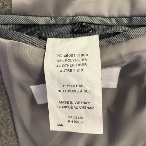 CALVIN KLEIN Size 36 Grey Heather Polyester Blend Coat