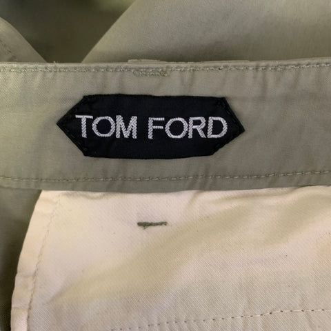TOM FORD Size 36 Green Cotton Zip Fly Casual Pants