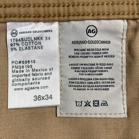 ADRIANO GOLDSCHMIED Size 36 Everett Khaki Cotton Blend Casual Pants