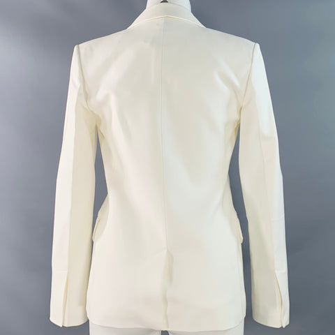 HELMUT LANG Size 0 Cream Viscose Cotton Woven Jacket Blazer